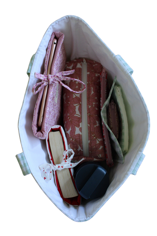 handmade cotton tote bag green gingham white