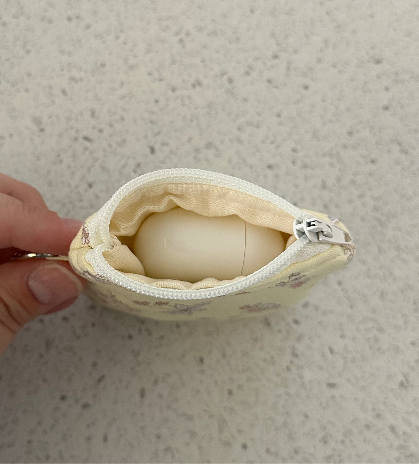 handmade cotton AirPod pouch yellow flower