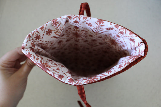 handmade cotton book sleeve brown gingham