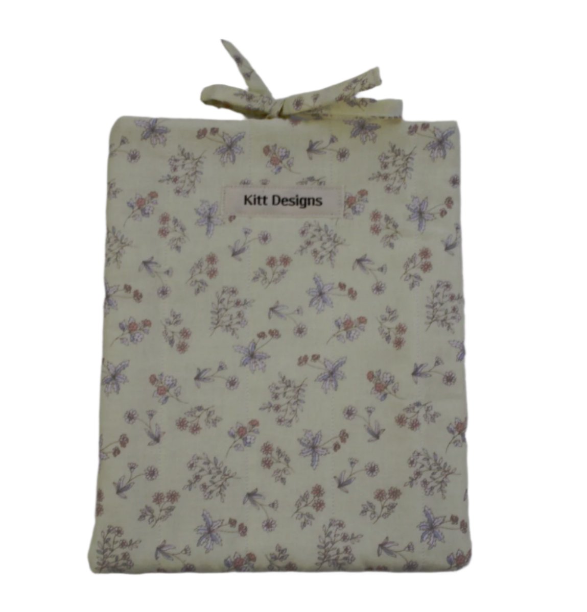 handmade cotton small book sleeve yellow flower