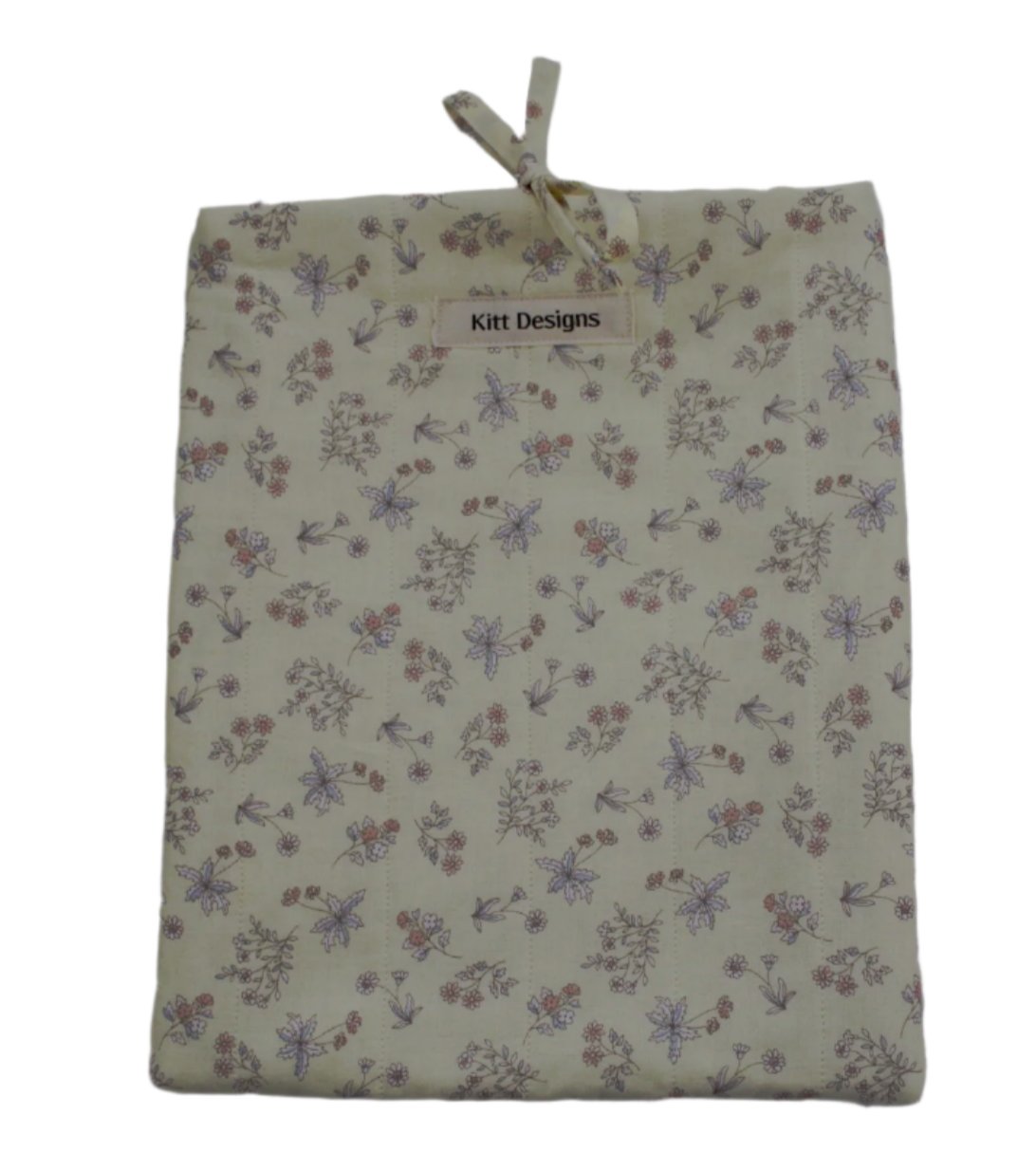 handmade cotton book sleeve yellow flower