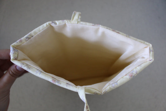 handmade cotton book sleeve yellow flower