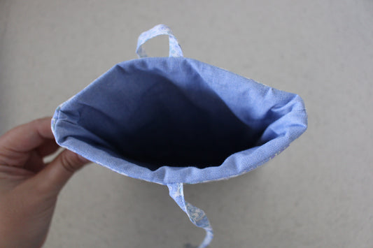 handmade cotton book sleeve blue flower