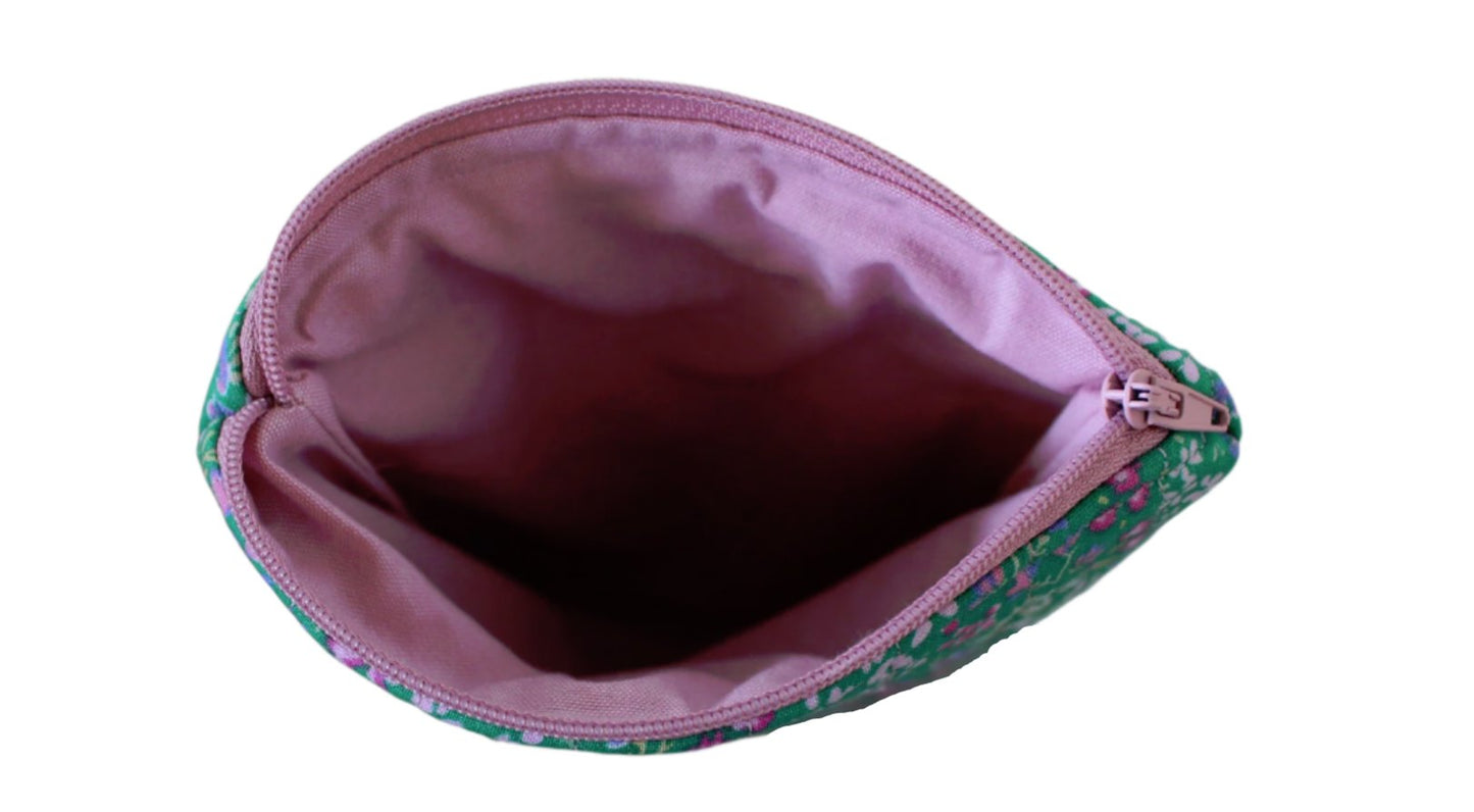 handmade cotton kindle pouch green flower