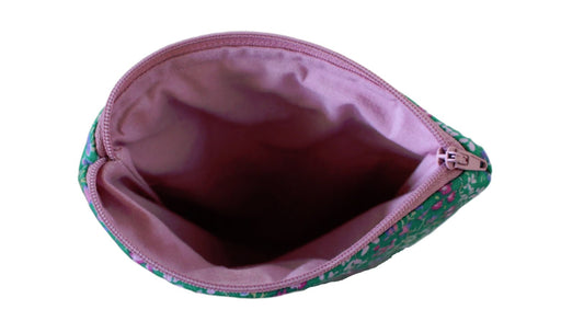 handmade cotton kindle pouch green flower