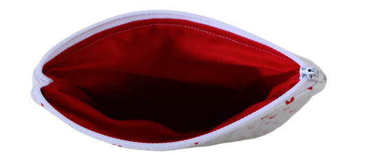 handmade cotton kindle pouch white heart