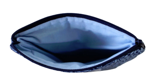 handmade cotton kindle pouch blue navy leaf