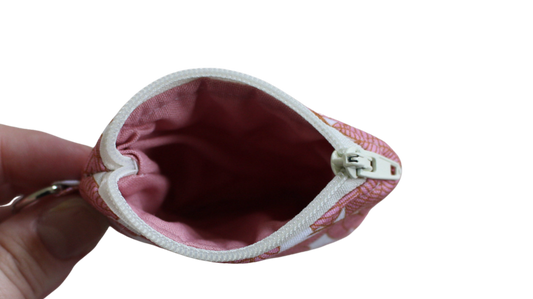 handmade cotton AirPod pouch pink white leaf