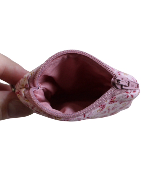 handmade cotton AirPod pouch pink red flower