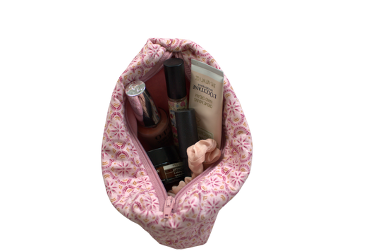 handmade cotton mini pouch pink