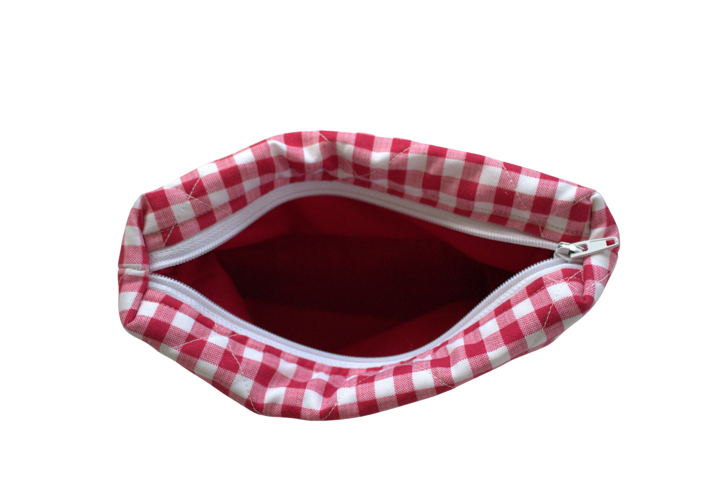 handmade cotton mini pouch red gingham white