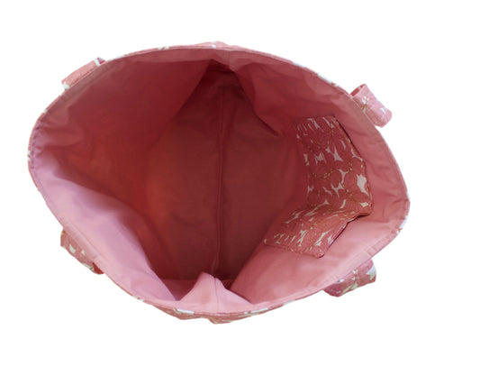 handmade cotton tote bag pink