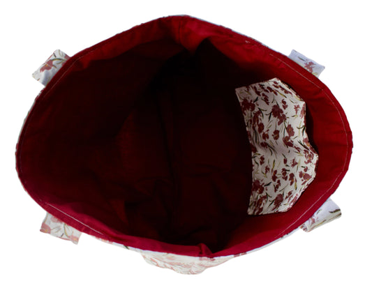 handmade cotton tote bag white flower