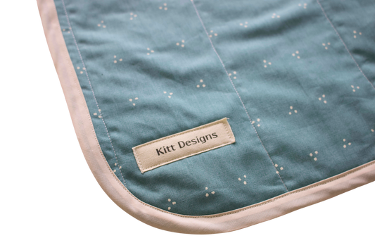 Teal whole cloth quilt for kids