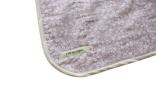 pink floral whole cloth quilt for kids