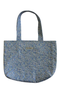 handmade cotton tote bag blue flowers