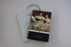 handmade cotton small book sleeve green gingham white pride and prejudice
