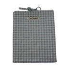 handmade cotton book sleeve gingham green white