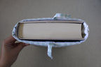 handmade cotton book sleeve gingham green white