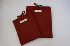 handmade cotton small book sleeve brown gingham 