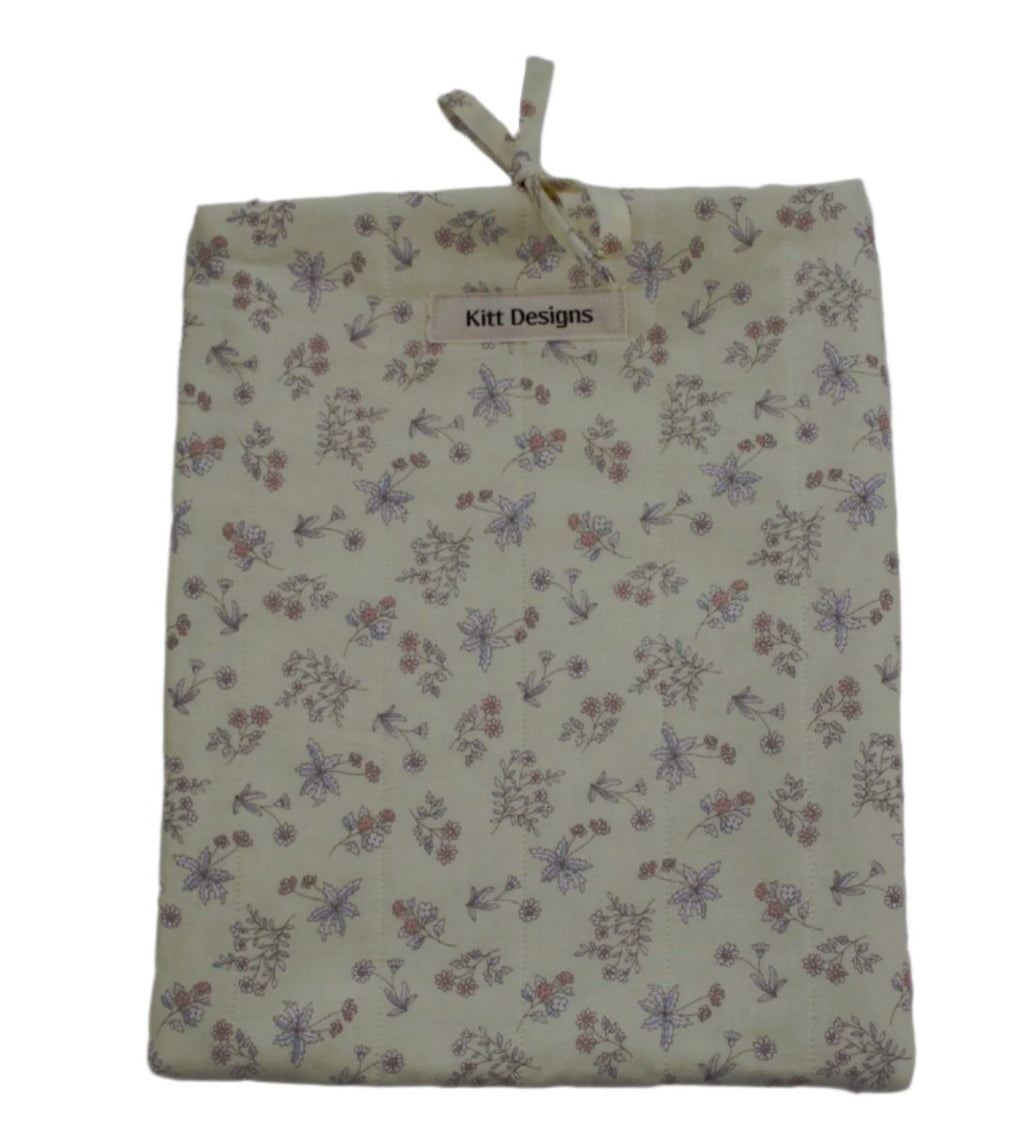 handmade cotton book sleeve yellow flower