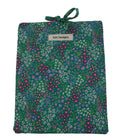 handmade cotton book sleeve green flower
