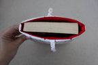 handmade cotton small book sleeve white heart 