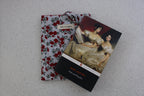 handmade cotton small book sleeve grey red flower pride and prejudice