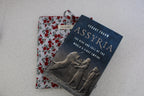 handmade cotton book sleeve grey red flower 