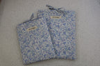 handmade cotton small book sleeve blue flower