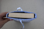 handmade cotton small book sleeve blue flower