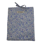 handmade cotton book sleeve blue flower 