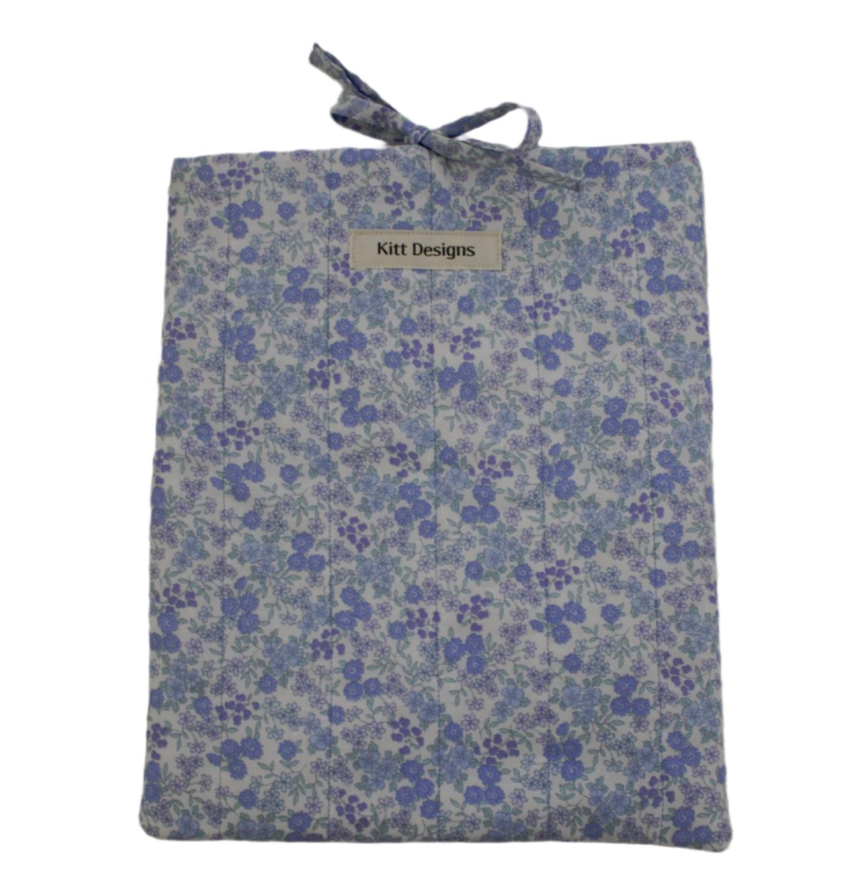 handmade cotton book sleeve blue flower 