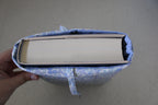 handmade cotton book sleeve blue flower 