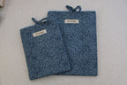 handmade cotton small book sleeve blue navy leaf