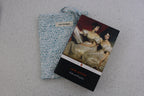 handmade cotton small book sleeve white blue leaf pride and prejudice