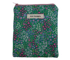 handmade cotton kindle pouch green flower