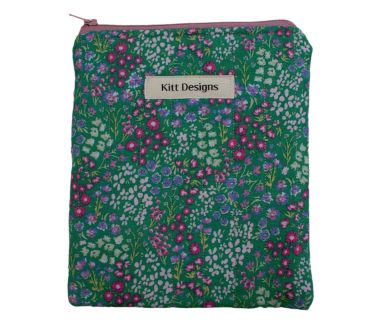 handmade cotton kindle pouch green flower