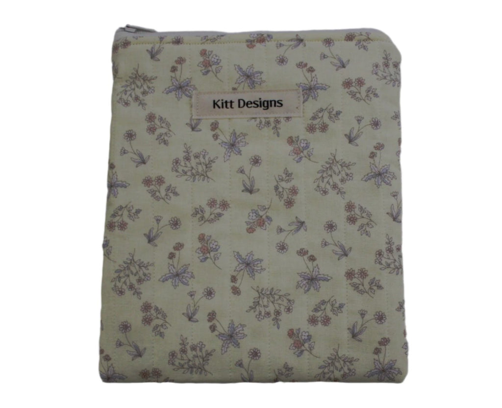 handmade cotton kindle pouch yellow flower
