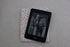 handmade cotton kindle pouch white heart