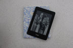 handmade cotton kindle pouch blue flower