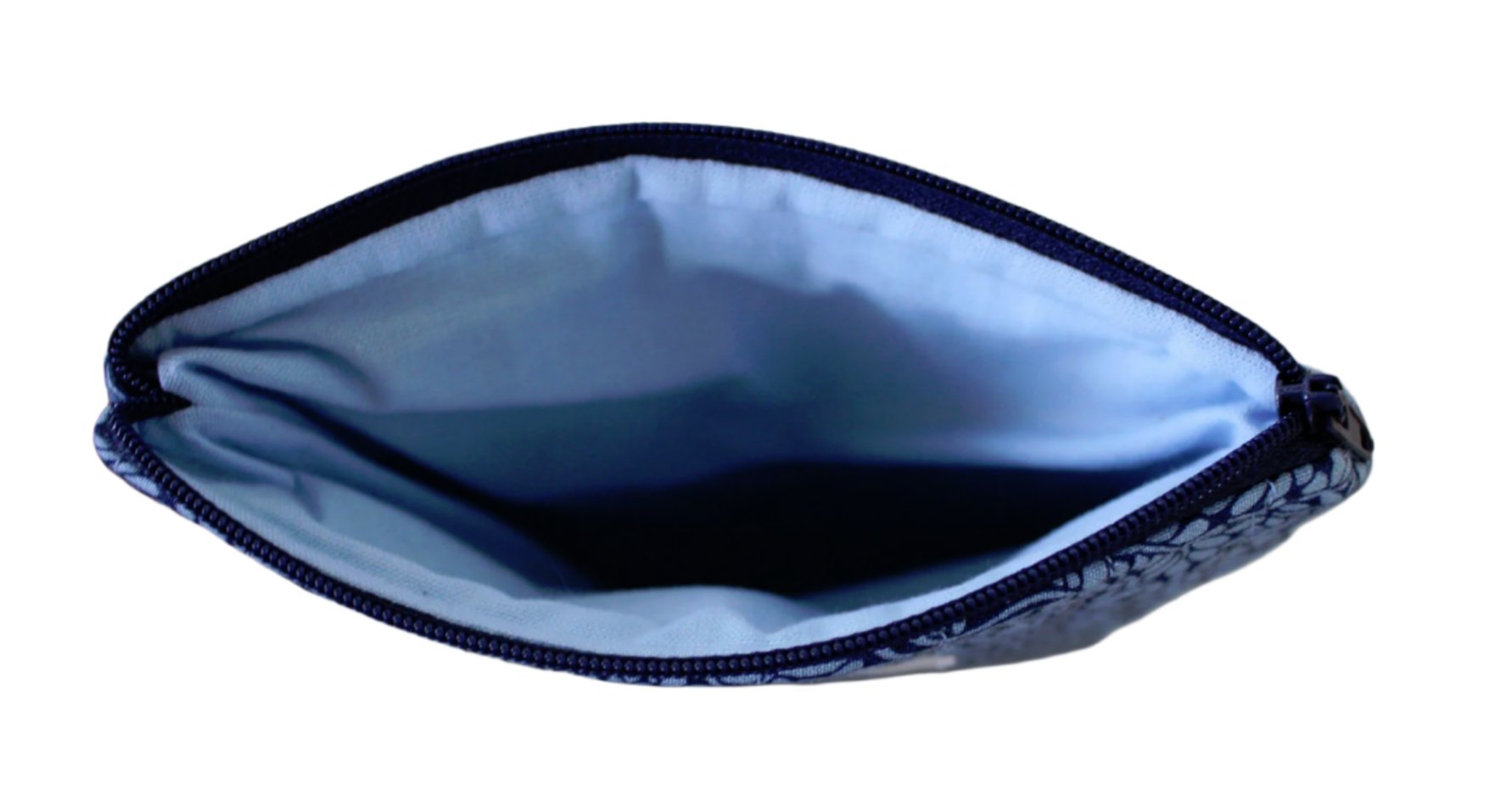 handmade cotton kindle pouch blue navy leaf
