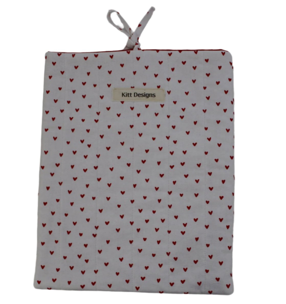 handmade cotton book sleeve white heart
