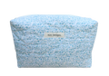 handmade cotton travel pouch blue white leaf