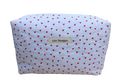 handmade cotton travel pouch white hearts