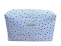 handmade cotton beauty pouch white hearts
