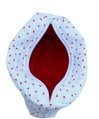 handmade cotton beauty pouch white hearts