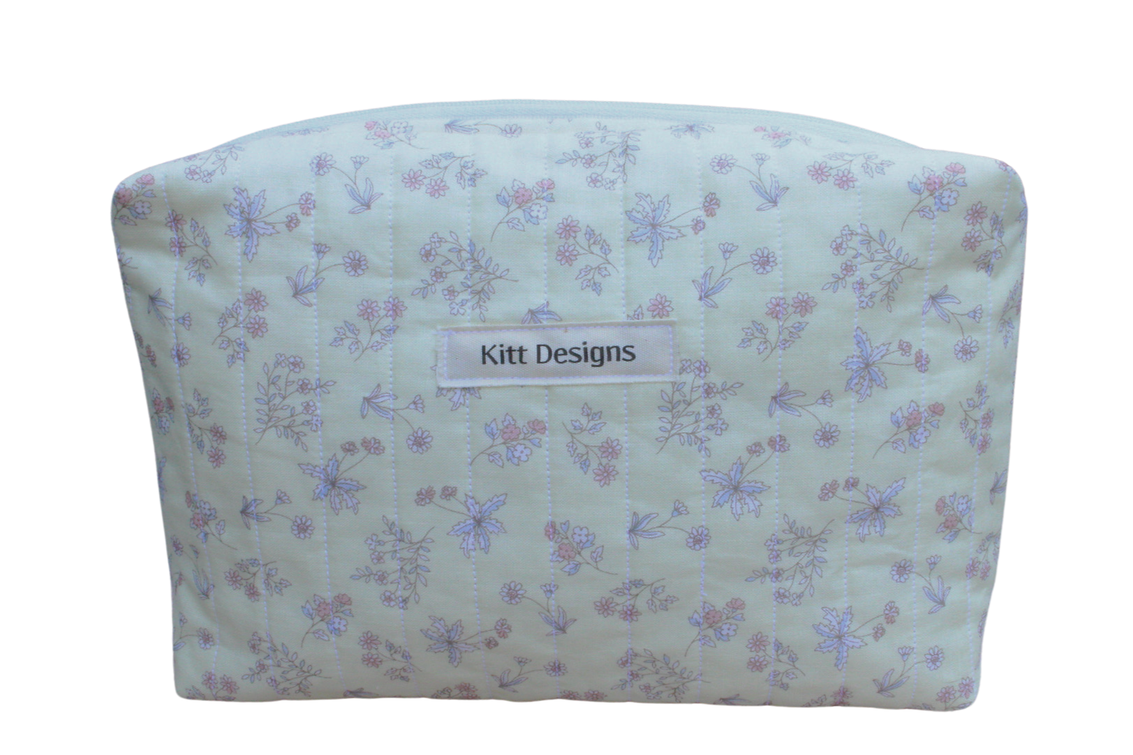 handmade cotton beauty pouch yellow flower makeup bag