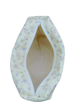 handmade cotton beauty pouch yellow flower makeup bag