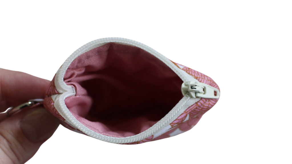 handmade cotton AirPod pouch pink white leaf